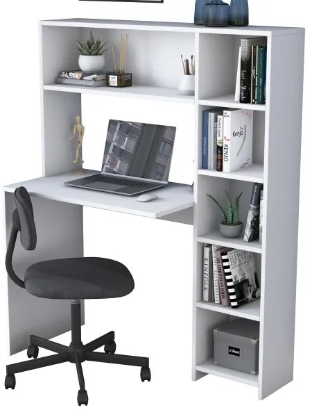 Pracovný stôl s policou RANI 113,2x141,8 cm biela