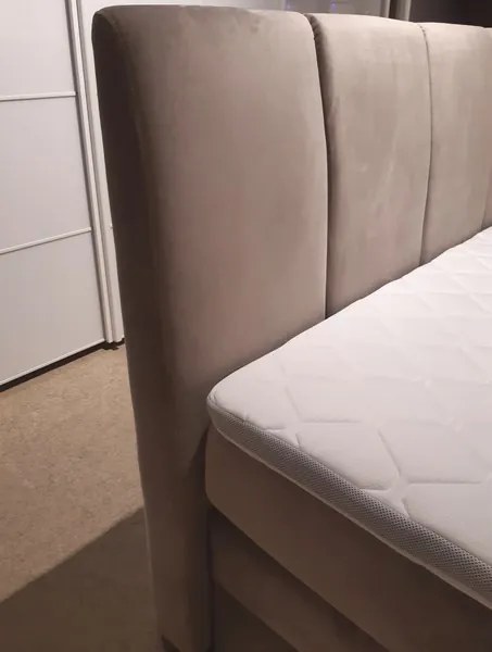 Postel boxspring Fresco 180x200 cm, béžová látka