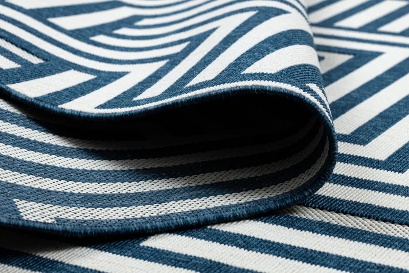 Koberec SPRING 20421994 labyrint Sisalový- krémovo / modrý