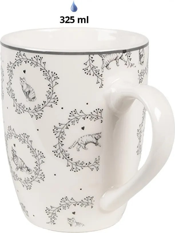 Porcelánový hrnček s mačičkami Lovely Grey Cats - 12 * 8 * 10 cm / 325 ml