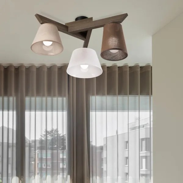 Brilagi - LED  Prisadený luster ANTHONY 3xE14/40W/230V dub orech