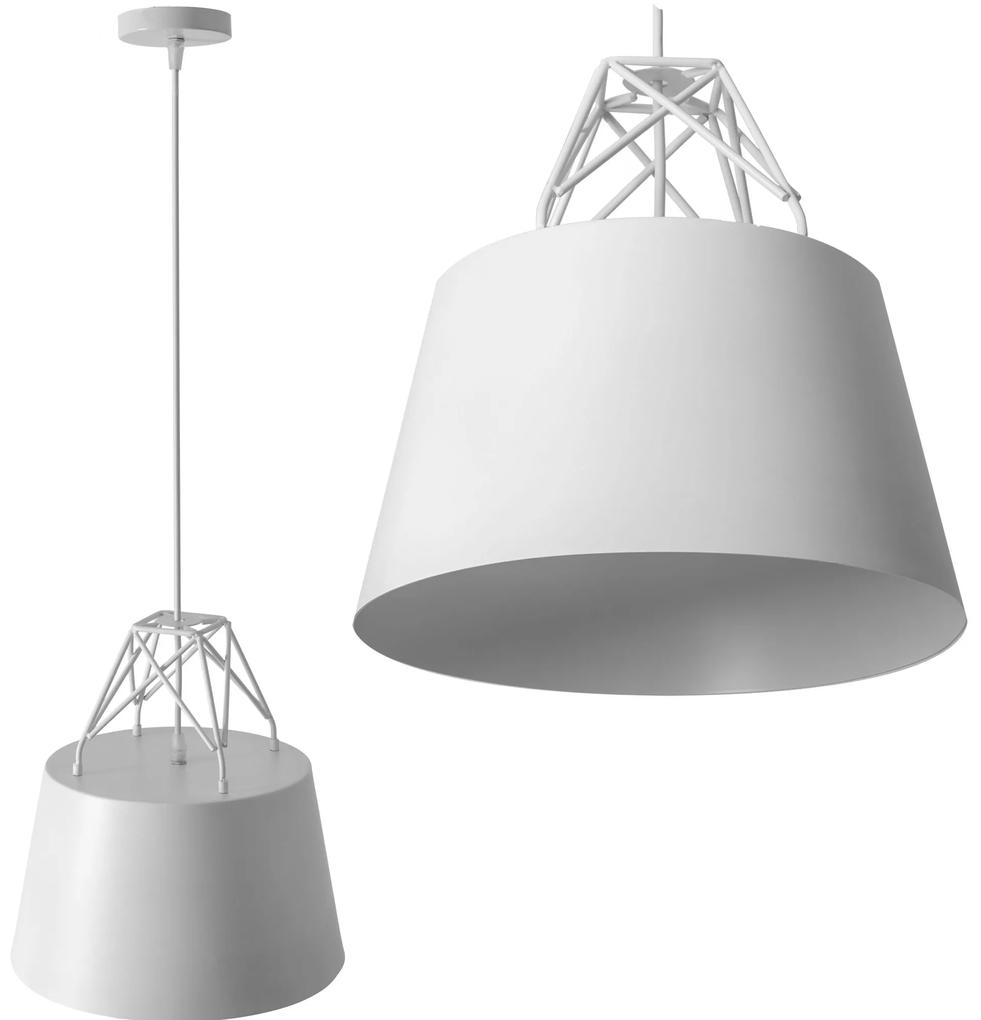 Toolight, závesná kovová stropná lampa 1xE27 APP423-1CP, biela, OSW-00553