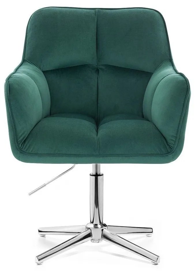 LuxuryForm DESIGN Kreslo AMALFI VELUR na striebornom kríži - zelené