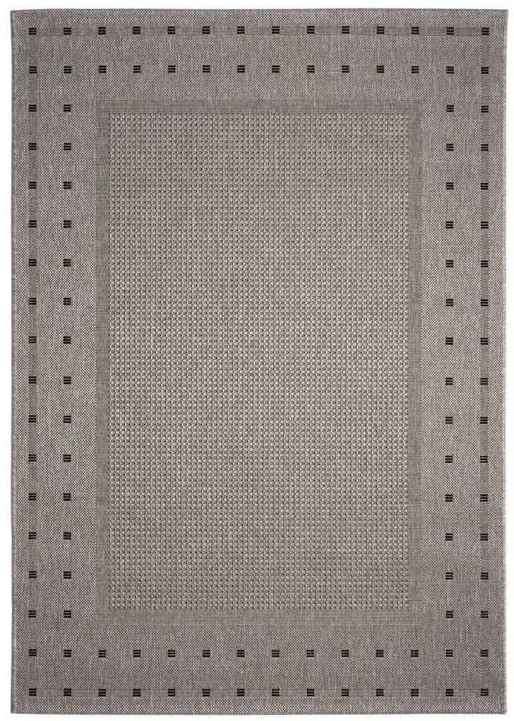 Devos koberce Kusový koberec FLOORLUX Silver / Black 20329 Spoltex – na von aj na doma - 80x150 cm