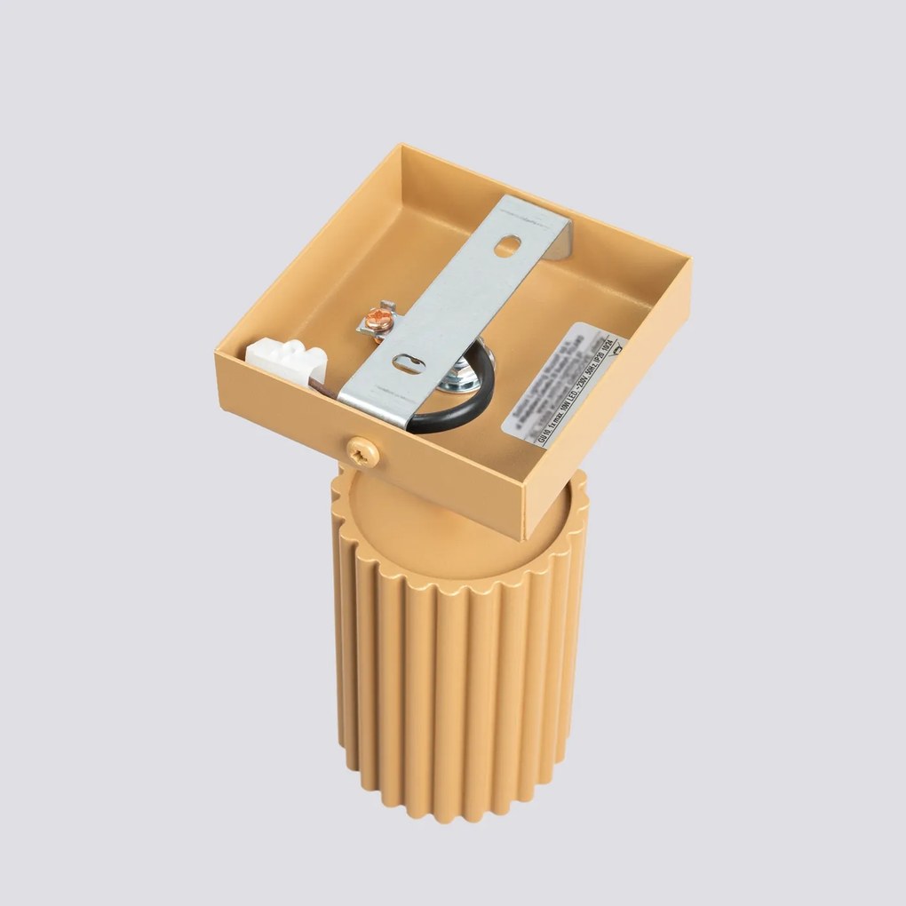 Bodové svietidlo Karbon, 1x zlaté kovové tienidlo, (možnosť polohovania)