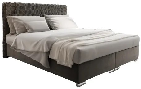 Manželská posteľ 140 cm Boxspring Penarth Comfort (tmavosivá) (s roštom, matracom a úl. priestorom). Vlastná spoľahlivá doprava až k Vám domov. 1056281