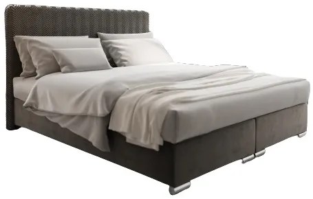 Manželská posteľ 160 cm Boxspring Penarth Comfort (tmavosivá) (s roštom, matracom a úl. priestorom). Vlastná spoľahlivá doprava až k Vám domov. 1056288