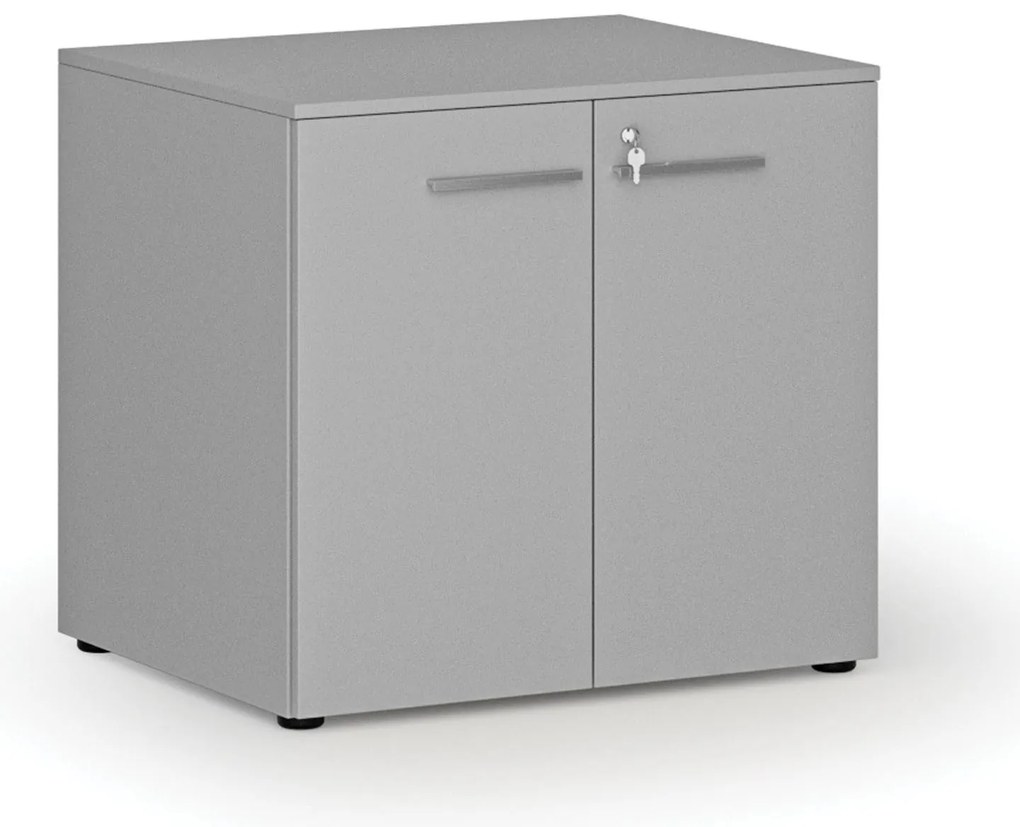 Kancelárska skriňa s dverami PRIMO GRAY, 800 x 640 x 735 mm, sivá