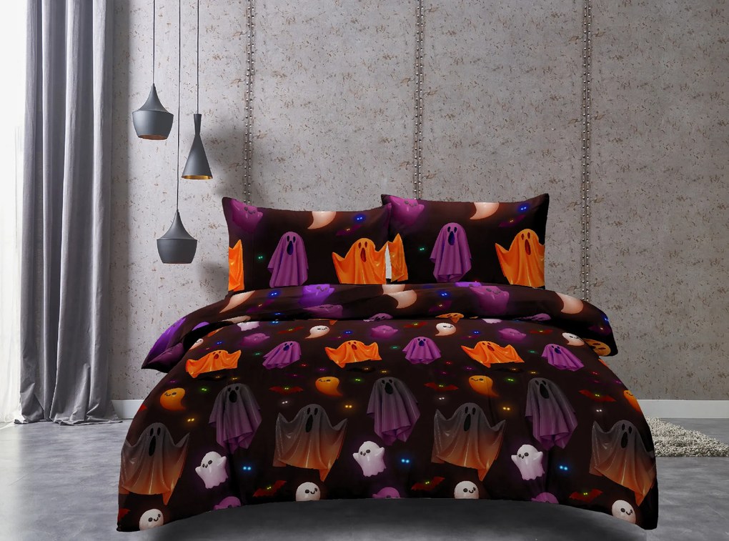 Obliečky z mikrovlákna SPOOKY SOIREE čierne Rozmer obliečky: 2 ks 70 x 80 cm | 200 x 220 cm