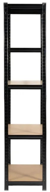 Set 2 kovových regálov 90x40x180 cm čierny