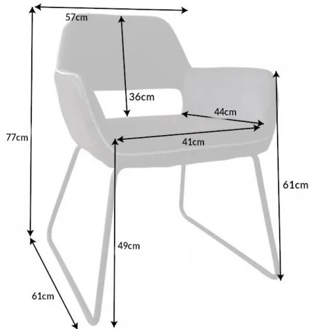 Dizajnová stolička Derrick 77 cm antik sivo-hnedá