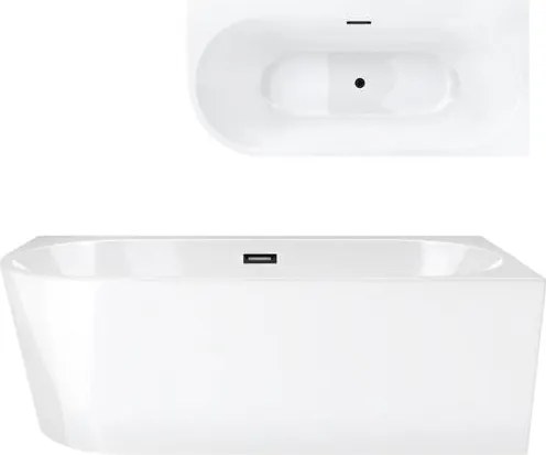 Rohová vaňa Corsan Intero 150 x 74 Montáž pravá Zátka klik-klak Grafit