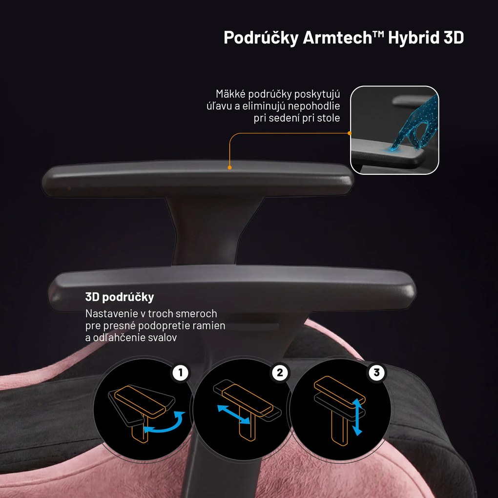 Herné kreslo z textílie Normal Size, čierno-ružové: Diablo X-Horn 2.0 Akira Pink