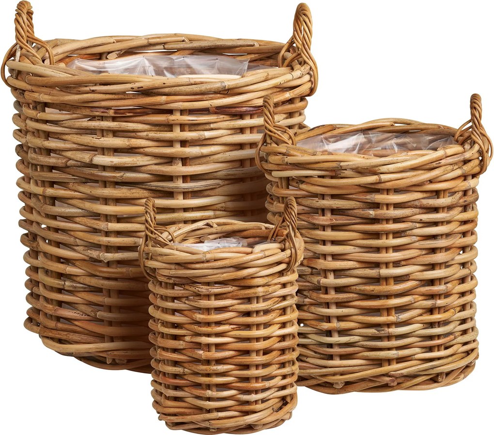 Set 3 ks prútených kvetináčov Bdolena (prírodná). Akcia -14%. Vlastná spoľahlivá doprava až k Vám domov. 1146560