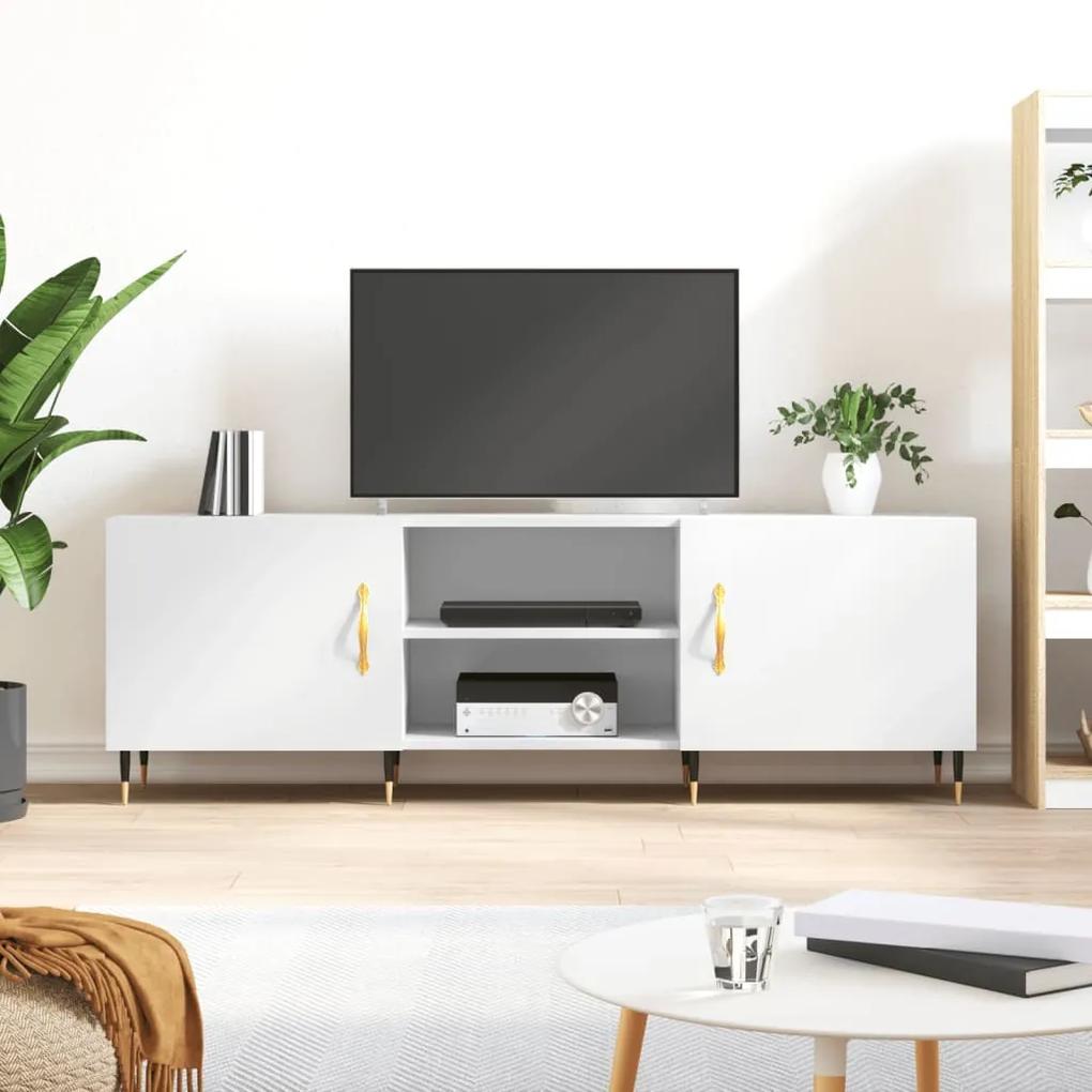 TV skrinka biela 150x30x50 cm kompozitné drevo 829076