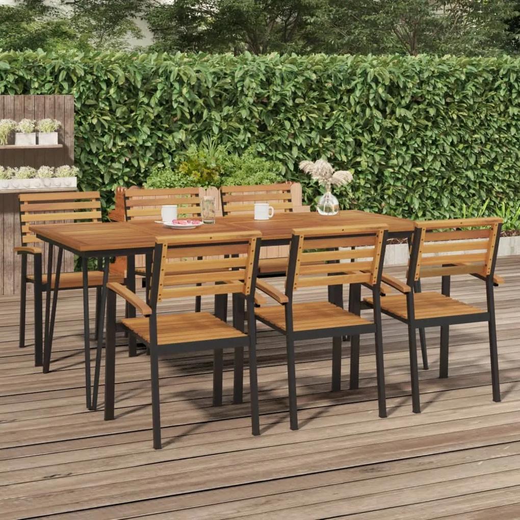 Záhradný stôl so sponkovými nohami 200x90x75 cm akáciový masív 319522