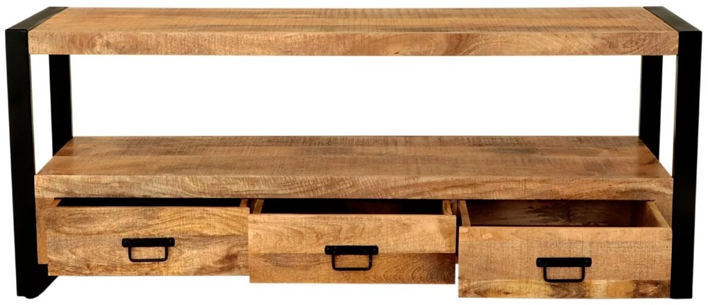furniture-nabytek.cz - Rustikální tv stolek z dřeva mango 150x60x45