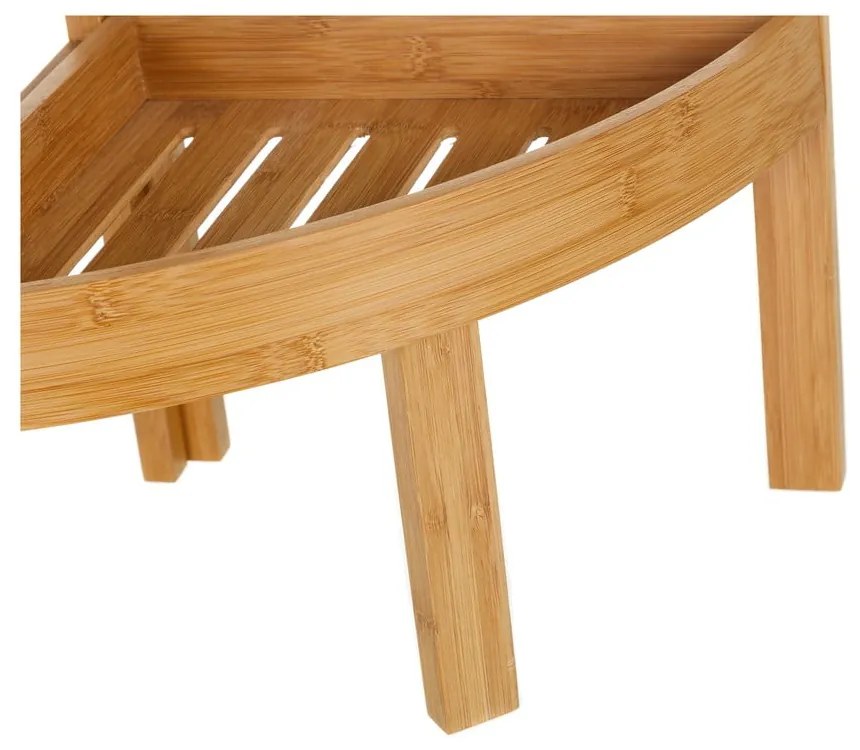 Trojposchodový bambusový rohový stojan Unimasa Bamboo