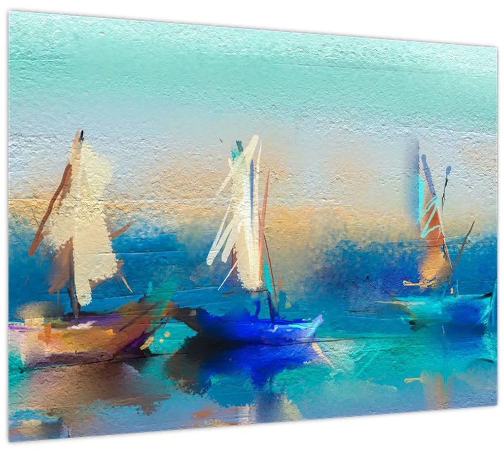 Sklenený obraz - Obraz krajiny, maľba (70x50 cm)