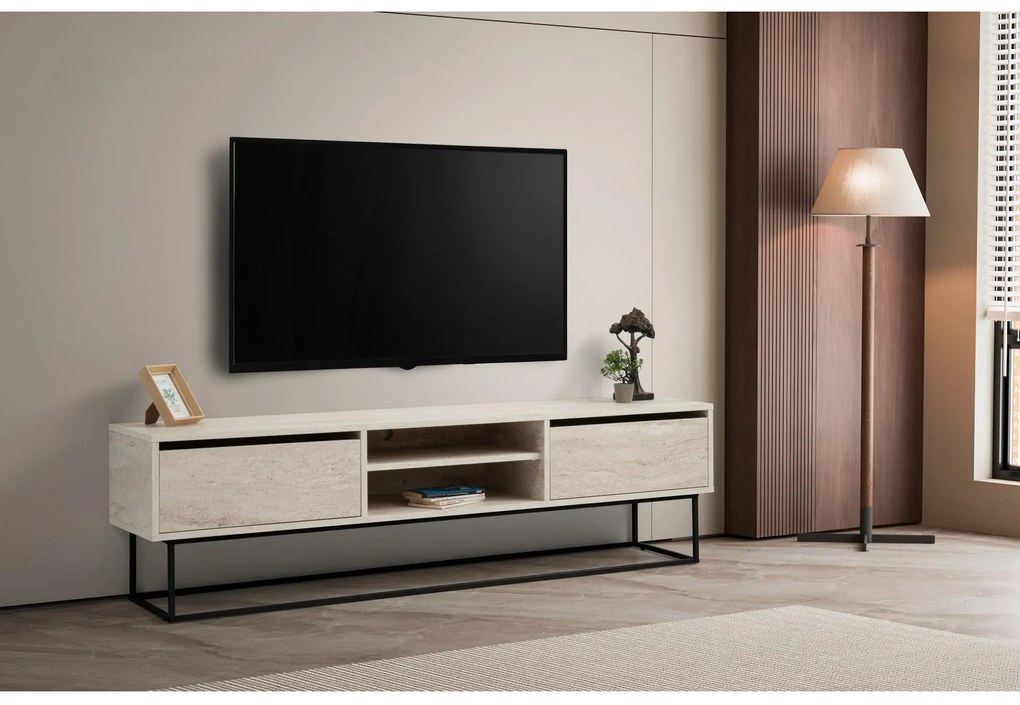 TV stolík/skrinka Esca 180 (čierny mramor) . Vlastná spoľahlivá doprava až k Vám domov. 1102108