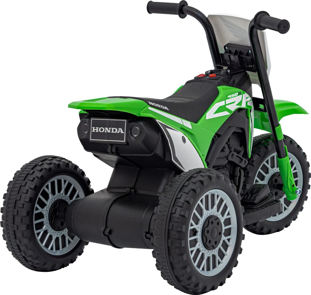 Ramiz Cross Honda CRF 450R batériový bicykel pre deti Zelená + 3 kolesá + gumový behúň + klaksón