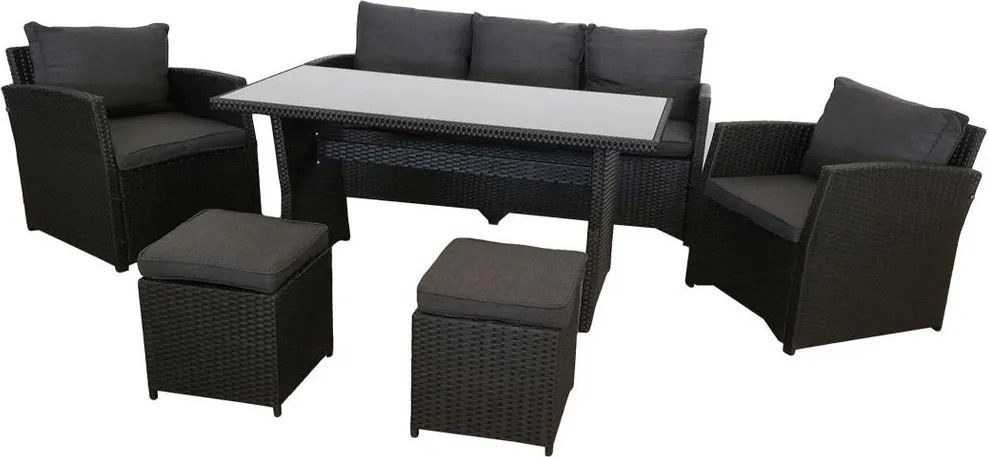 Veľká rodinná záhradná súprava Avenberg AMICO čierna/antracitová