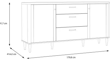 Komoda s zásuvkami VIRO hnedá/béžová