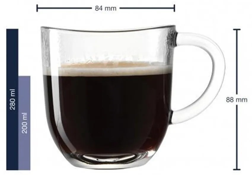Leonardo Šálky na latte s lyžičkou 280 ml SET/2ks