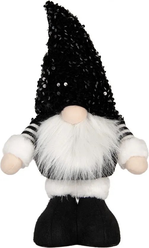 Vianočná dekorácia svietiaci škriatok s flitrovanou čiapkou Gnome LED - 10*15*38 cm