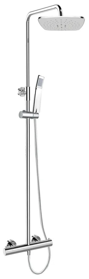 Mereo Mereo, Termostatická sprchová batéria s hlavovou hranatou sprchou, MER-CB60104TSB