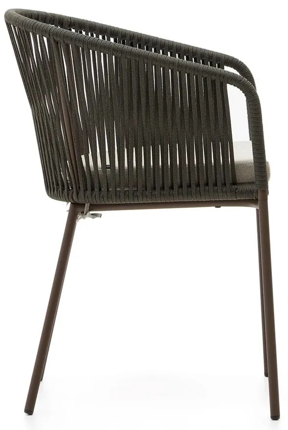 Zelená kovová/polstrovaná záhradná stolička Yanet – Kave Home