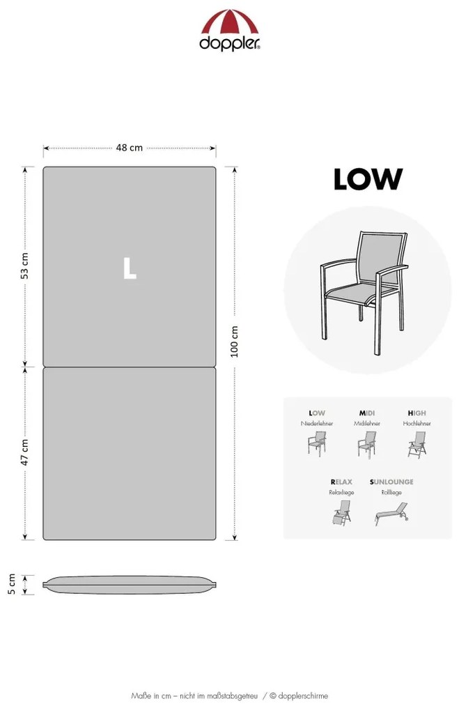 Doppler HIT UNI 8833 nízky – polster na stoličku a kreslo, 100 % polyester