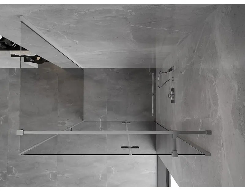 Mexen, Mexen Mist H T sklopný sprchový kút pravý 120 x 85 cm, priehľadný, chróm - 8A5T-120-085-01-00-P