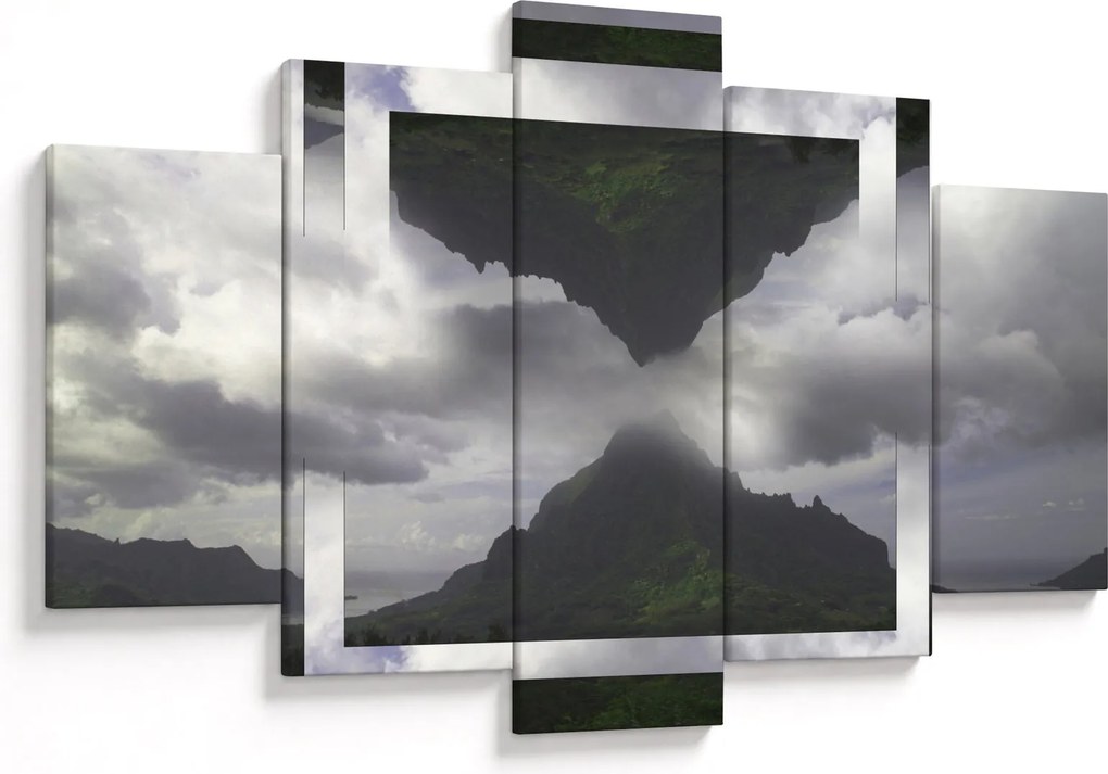 Obraz - Hory na Islande, geometrická koláž (150x105 cm)