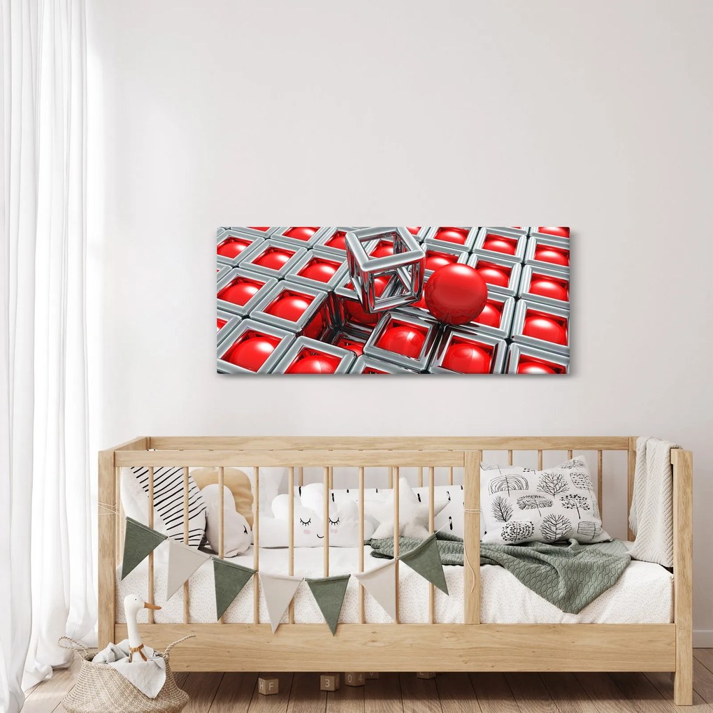 Obraz - 3D metalická abstrakcia (120x50 cm)