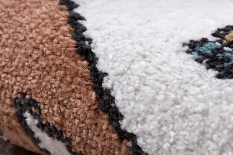 Dywany Łuszczów, Detský kusový koberec Fun Honey with Bear cream, 160x220, hnedá, detská izba