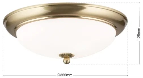 Orion - Stropné svietidlo EMPIRA 2xE27/40W/230V pr. 35,5 cm mosadz