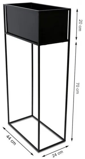 Stojan na kvety 90x44 cm čierna