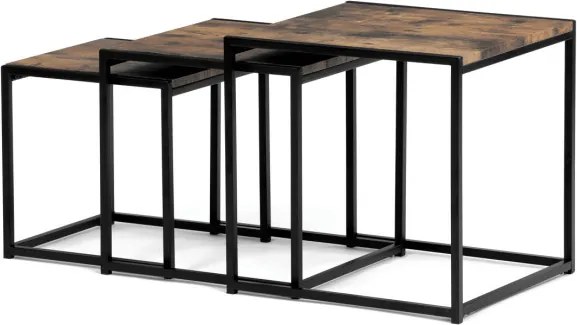 Sada 3 konferenčných stolíkov old wood AF-3003 OLW