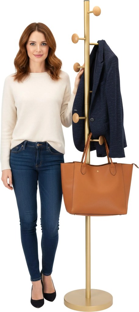 Předsíňový věšák ALGER zlatý