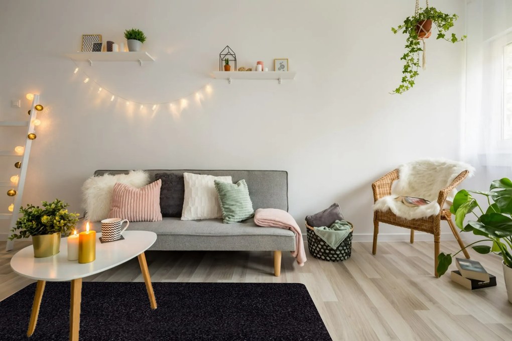 Ayyildiz, Kusový koberec Life Shaggy 1500 antra, 140x200, šedá, spálňa