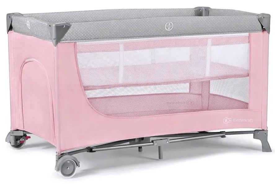Kinderkraft KINDERKRAFT select - Cestovná postieľka LEODY ružová AG0384