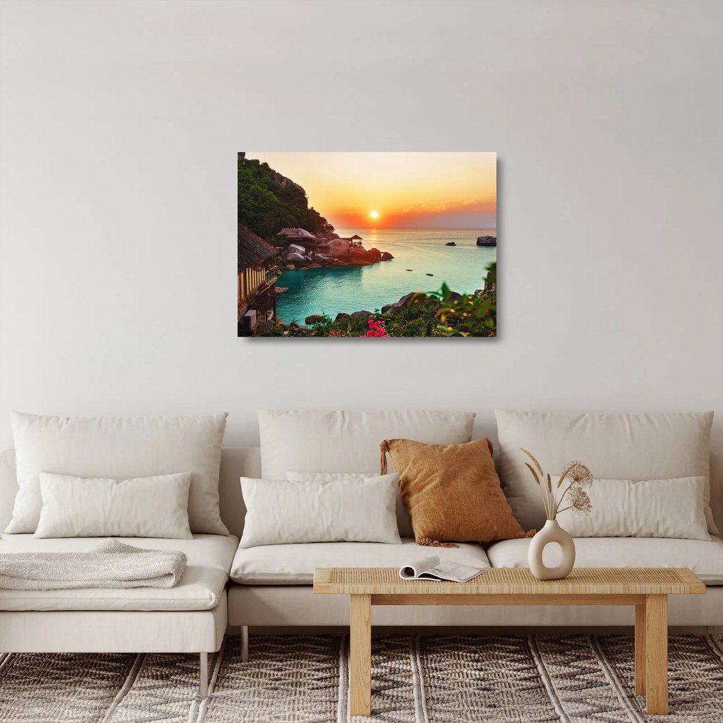 Sklenený obraz nádhernej pláže (70x50 cm)