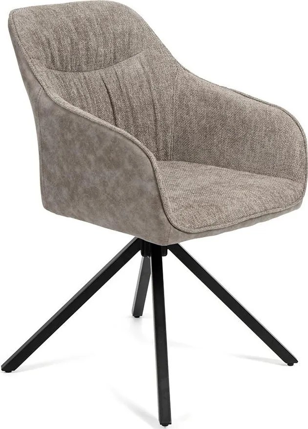 Jedálenský set 4x stoličky + stôl 200 cm AVENBERG NATURAL SWIVEL GREY