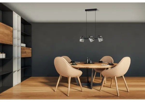 Eglo 780478 - Luster na lanku CALERINO 3xE27/40W/230V čierna