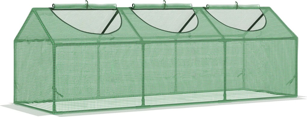 Outsunny Skleník s Okno PE Zelený Skleník pre Rajčiny Studený Rám 180 x 60 x 60cm | Aosom