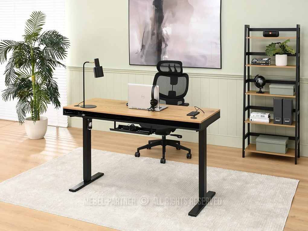 PC stolík Osto 140 (dub čierny + čierna). Akcia -18%. Vlastná spoľahlivá doprava až k Vám domov. 1109839