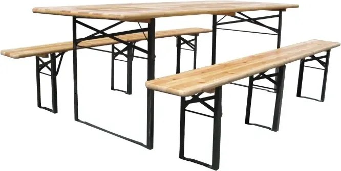 10 x Pivný set 200 x 50 x 25 cm 3 nohy na lavici