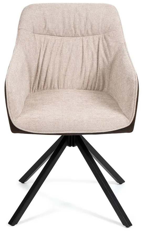 Noela Otočná jedálenská stolička látková LOREN hnedá/krémová