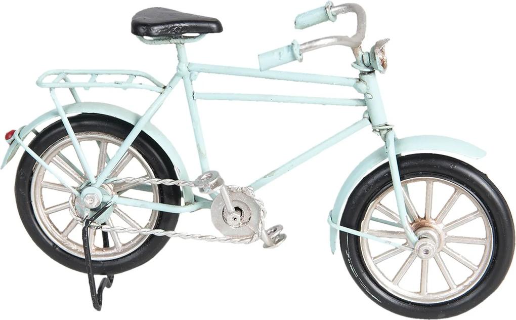 Retro kovový model pastelovo modrého bicykla - 16 * 5 * 10 cm
